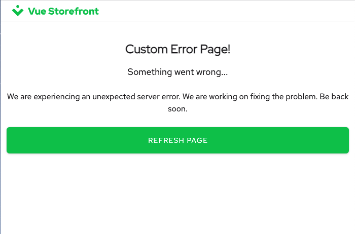 Custom error page